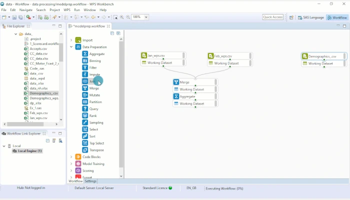 Altair Analytics Workbench görsel iş akış ortamı